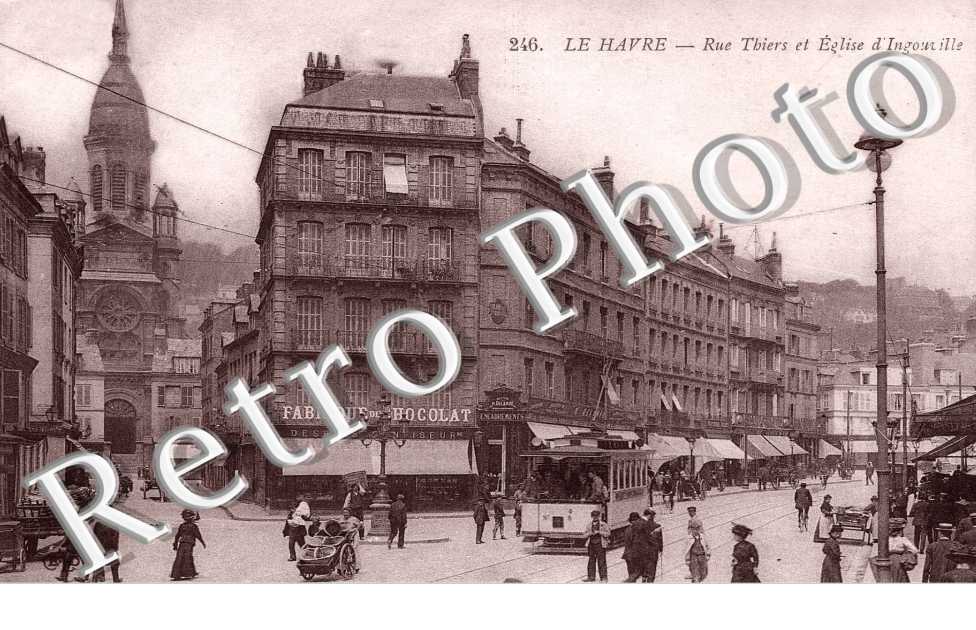 La Rue Thiers et Eglise d&#039;Ingouville