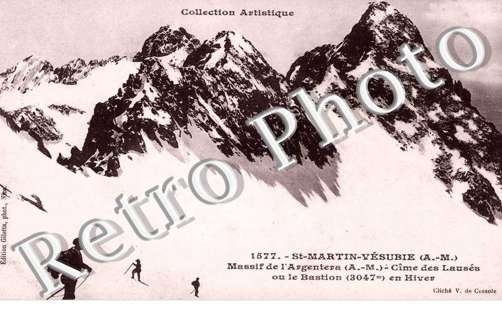 Massif de l'Argentera, cime des Lauses ou le Bastion en hiver