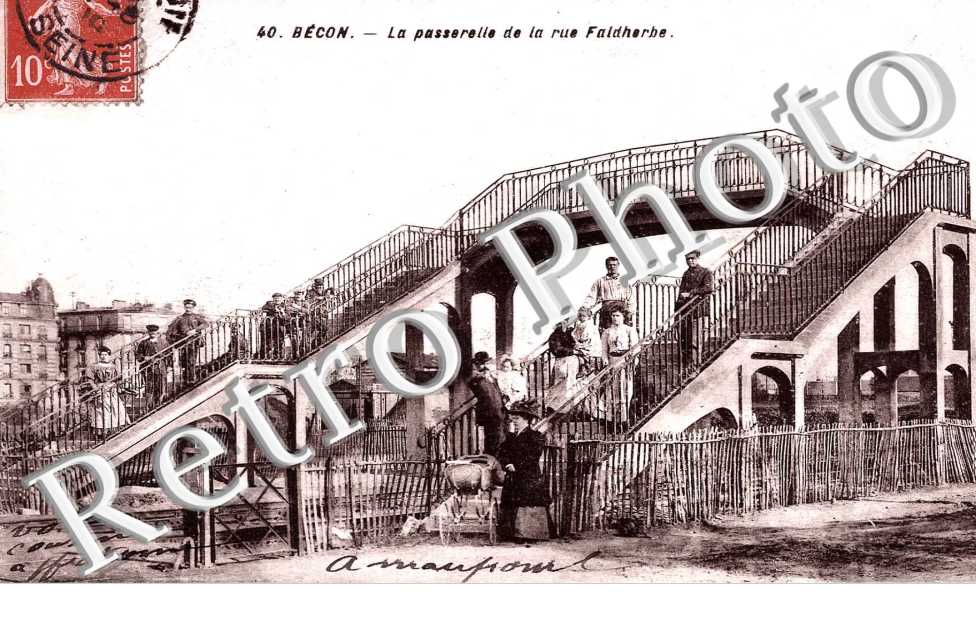 BECON LES BRUYERES  La passerelle de la rue Faidherbe