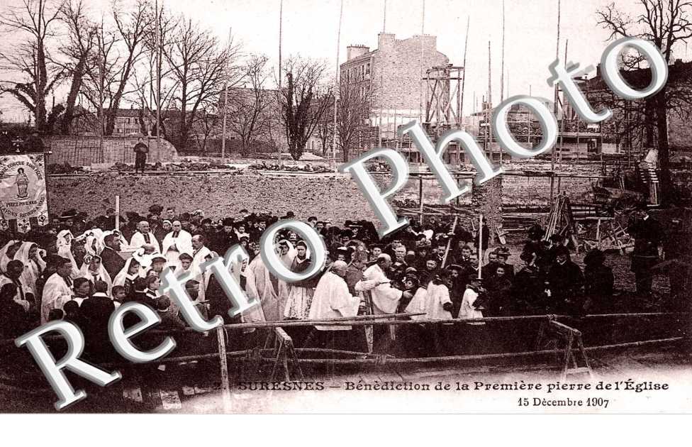 Benediction de la premiere pierre de l&#039;eglise 15 decembre 1907