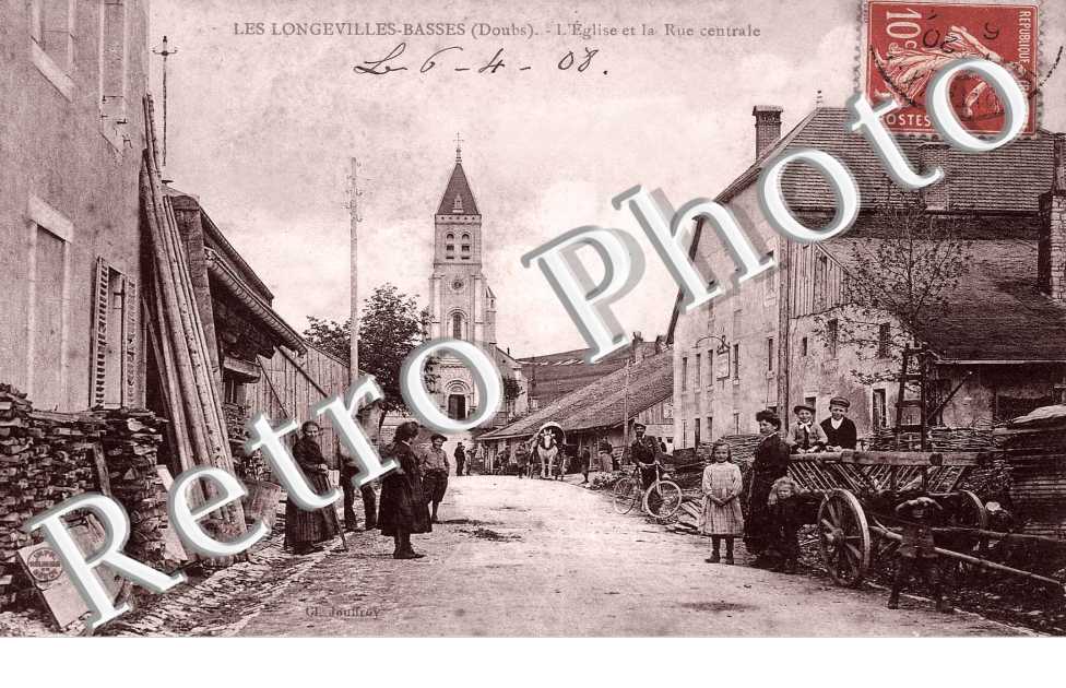 L&#039;Eglise et la Rue Centrale -  le 6 avril 1908