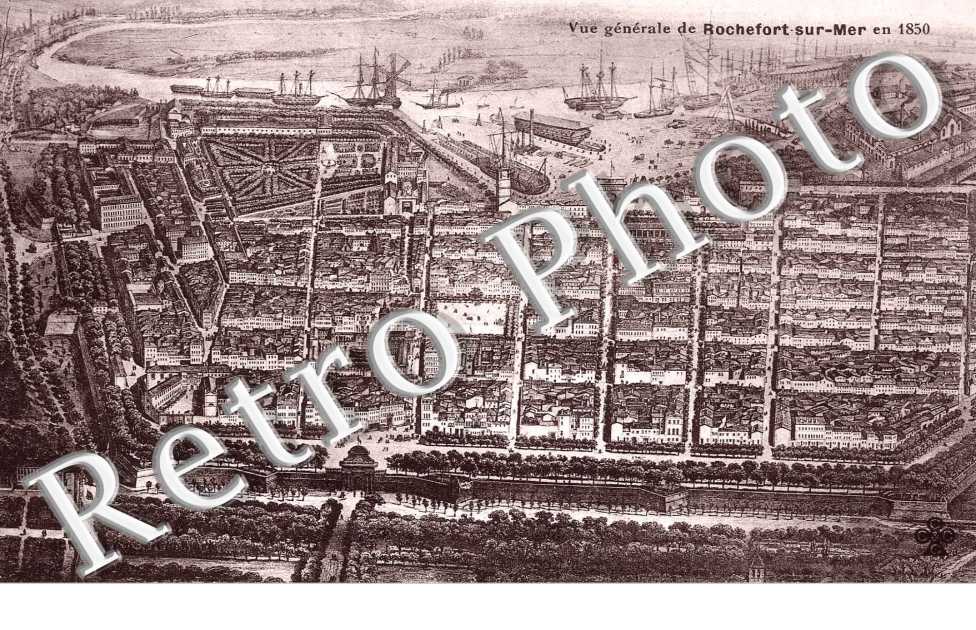 vue generale de rochefort-sur-mer en 1850