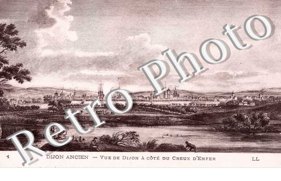DIJON ancien Vue de Dijon a cote du Creux d&#039;Enfer
