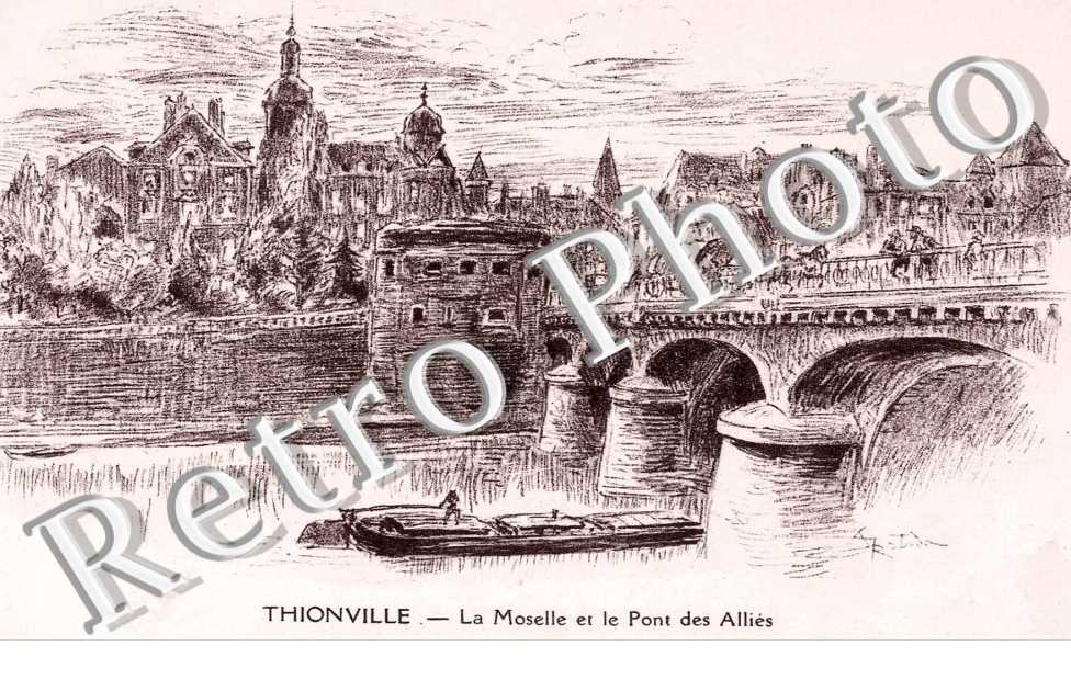 la Moselle et le pont des alli
