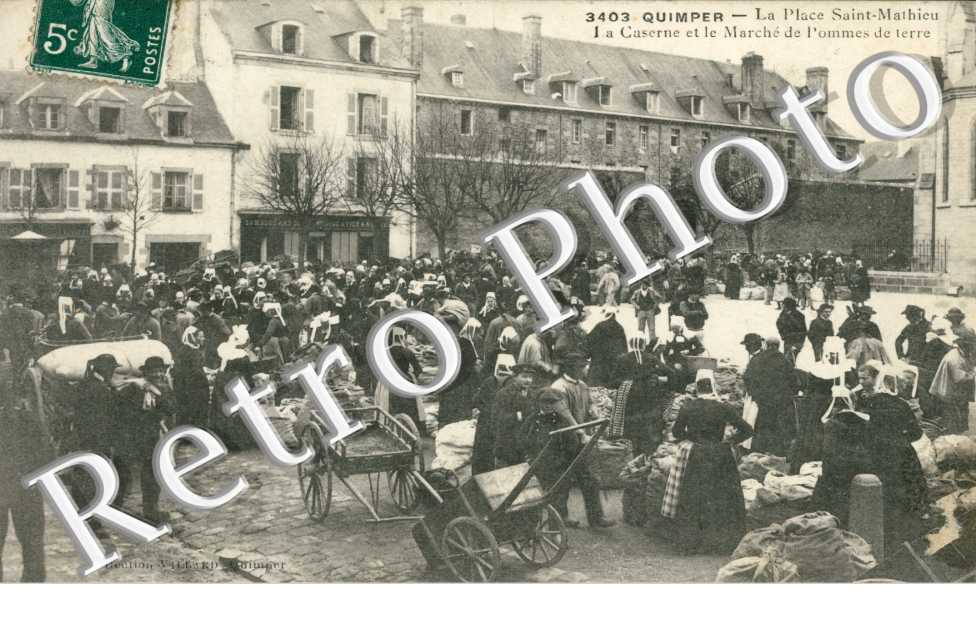 .la place saint mathieu, la caserne et le marche de pommes de terre