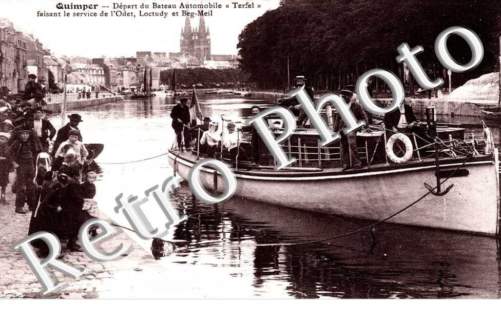 depart du bateau automobile "terfel" faisant le service de l&#039;Odet, Loctudy et Beg Meil