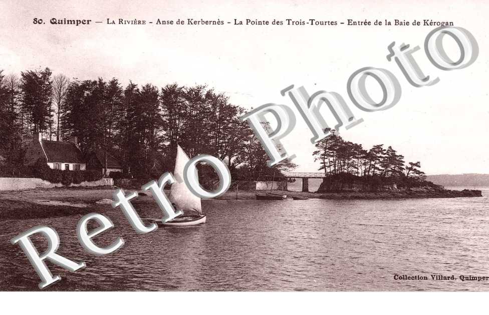 KERBERNES (ANSE DE ) - la pointe des Trois-Tourtes - entrée d ela baide de Kérogan