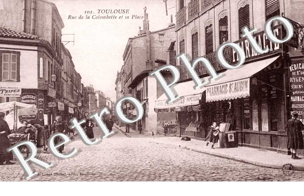La rue de la Colombette et la place