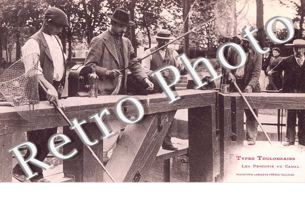 Types toulousains - les pescofis au canal - folklore
