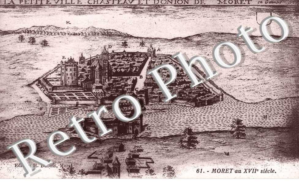 Moret au 17 eme siecle (carte style dessin)