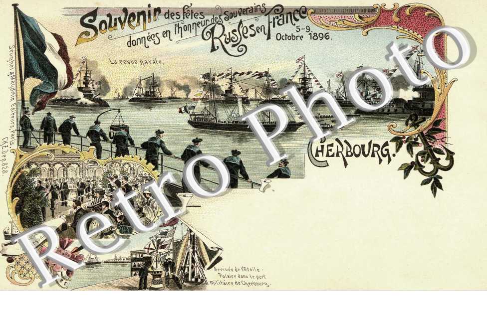 Carte souvenir des fetes donnees en l'honneur des souverains Russes en France oct 1896