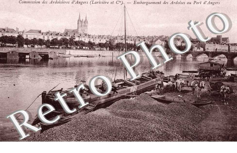 COMMISSION DES ARDOISIERES D'ANGERS embarquement des ardoises au Port d'Angers