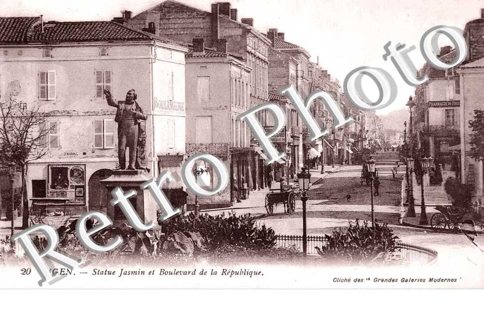 STATUE JASMIN ET BOULEVARD DE LA REPUBLIQUE