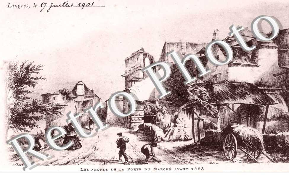 Les Abords de la Porte du Marché vers 1853