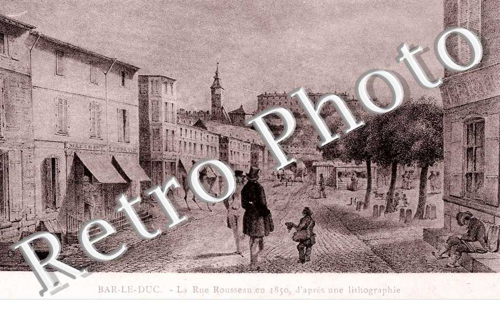 La rue Rousseau en 1850, d'apres une lithographie