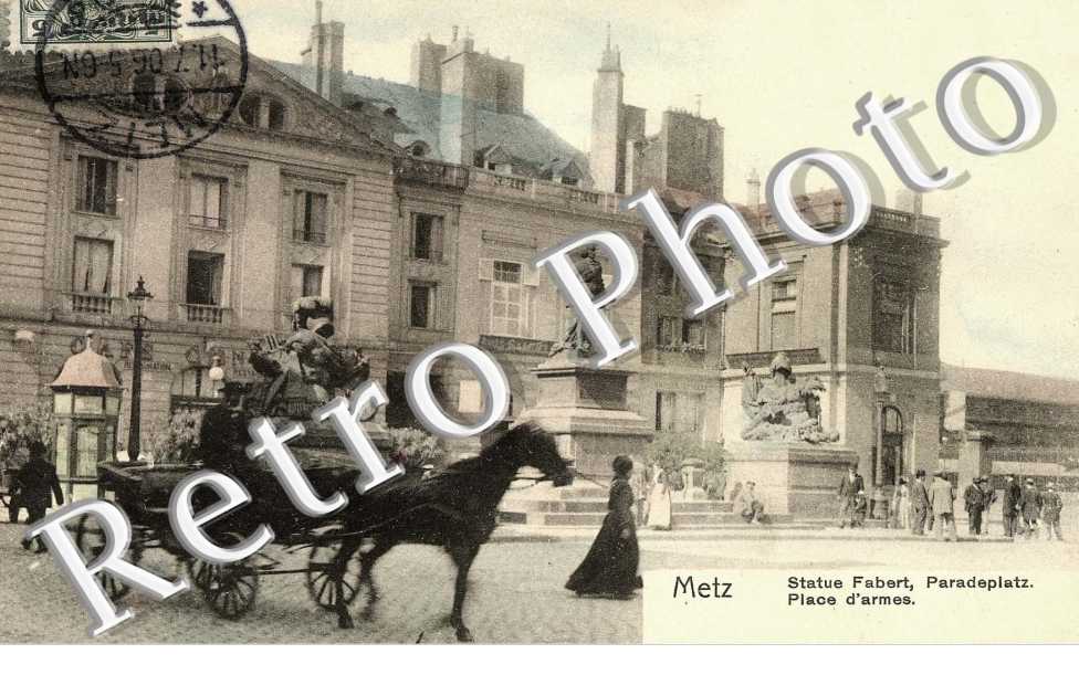 STATUE FABERT Place d'Armes en 1906