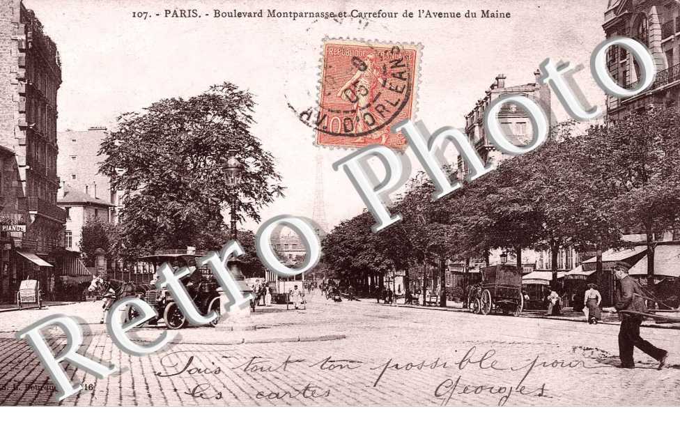 Boulevard Montparnasse et carrefour de l&#039;avenue du Maine