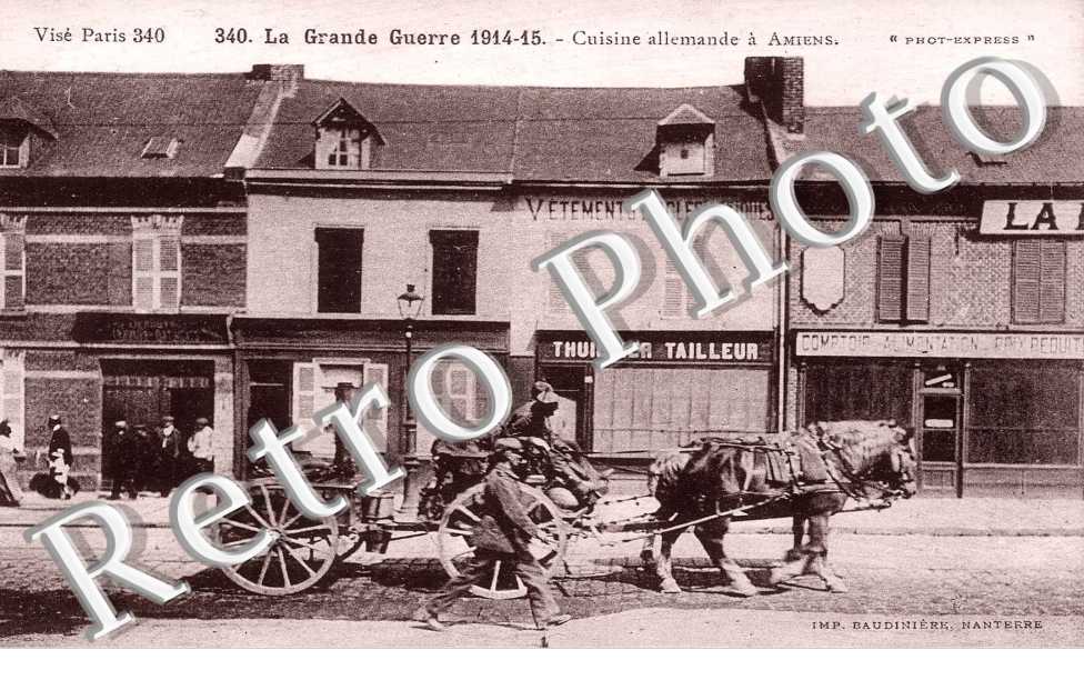 La grande guerre 14-18 - Cuisine allemande - attelage de cheval
