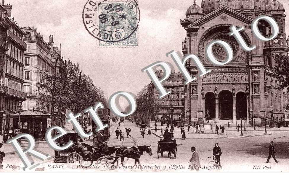 PERSPECTIVE DU BOULEVARD MALESHERBES ET EGLISE SAINT AUGUSTIN