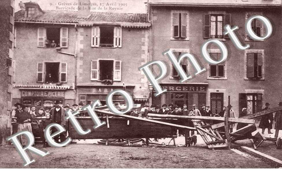 Greves 17 avril 1905 Barricade de la rue de la Reynie