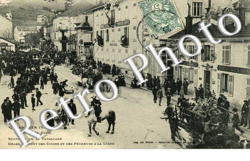 Place de la gare - Souvenir de la Cavalcade, Chars du pont des singes et des pêcheurs a la ligne