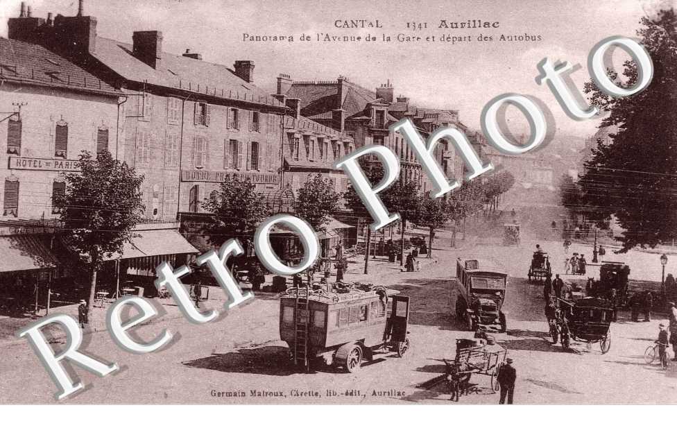 Panorama de l&#039;avenue de la gare et depart des autobus Germain malroux edit nÂ° 1341