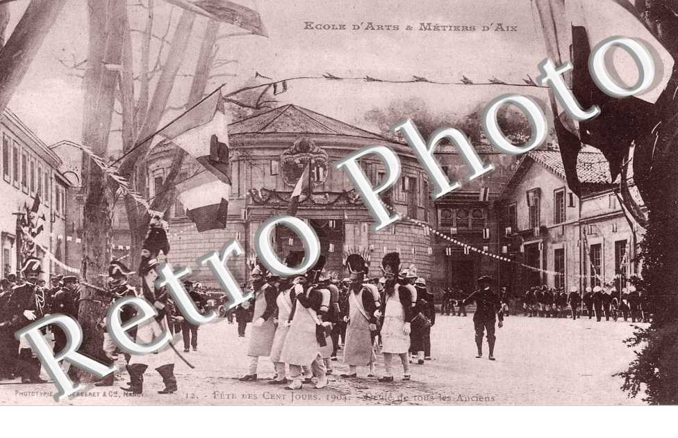 Ecole d&#039;arts et metiers d&#039;aix - fete des cent jours 1904 - defile de tous les anciens