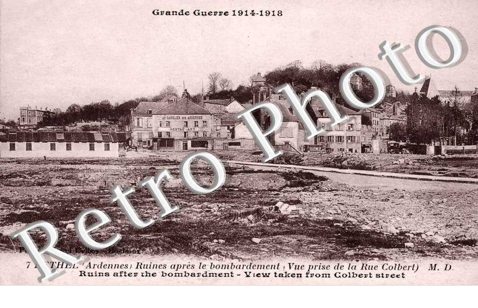 ruines apres le bombardement, vue prise de la rue Colbert
