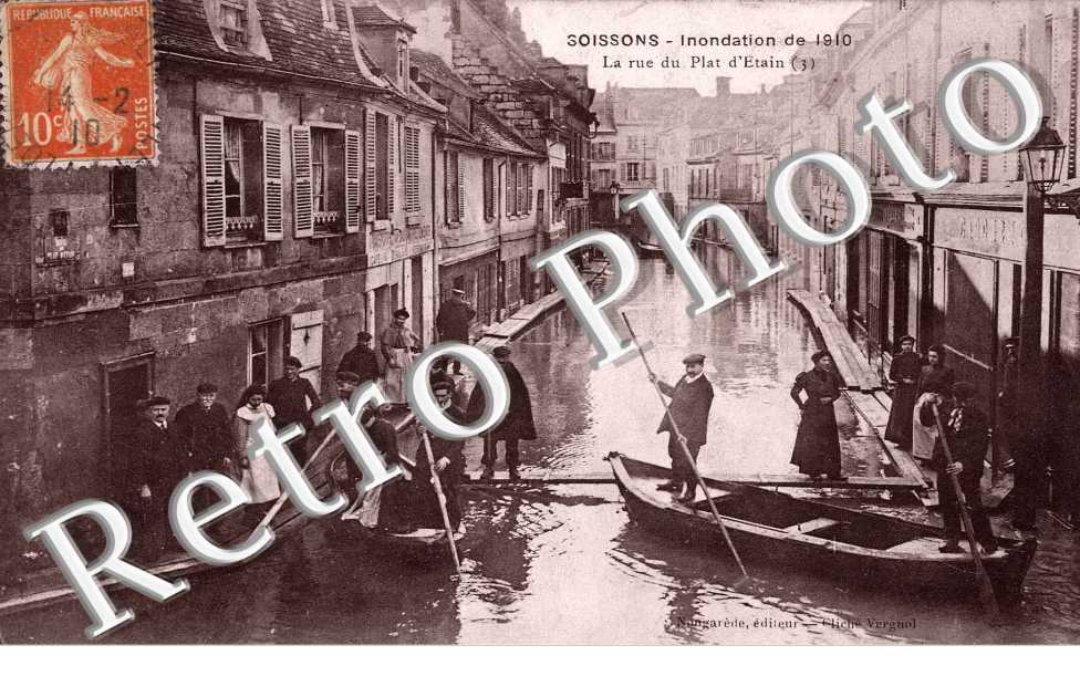 La rue du Plat d'Etain - Inondations