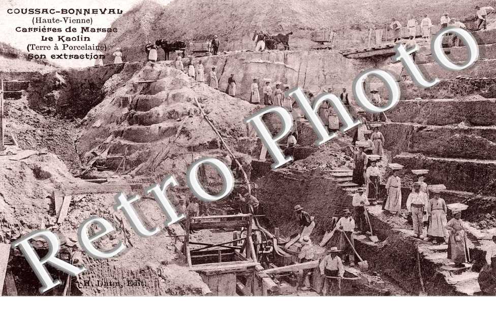 carrieres de Marsac, extraction du kaolin (terre a porcelaine)