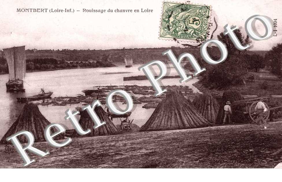 Rouissage du chanvre en Loire