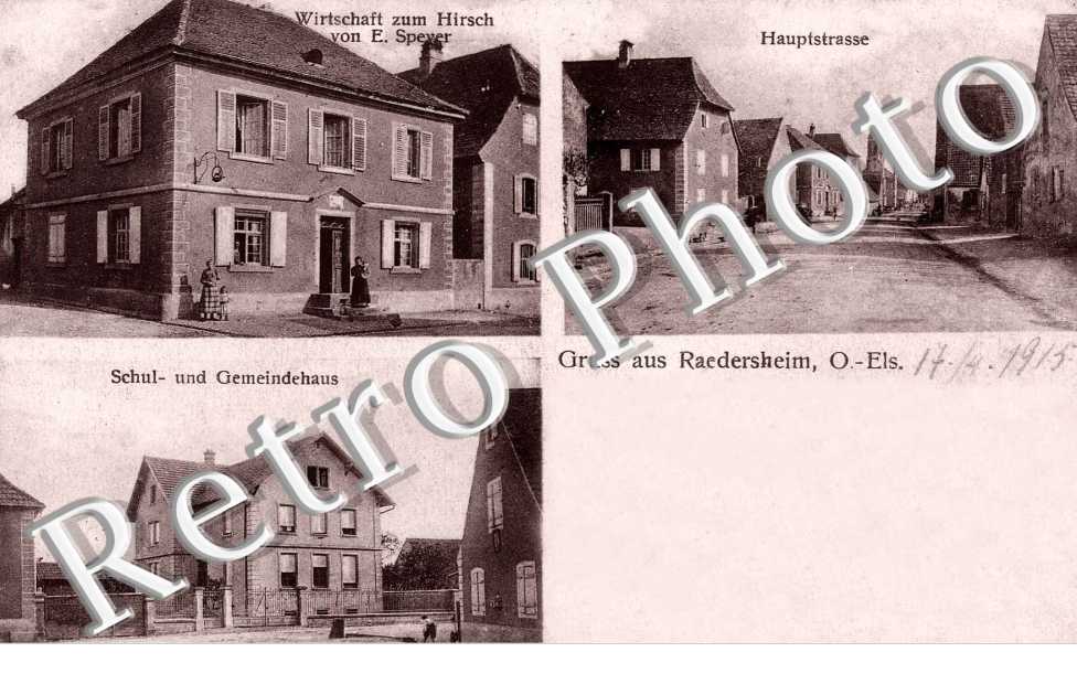 Schul und Gemeindehaus - Hauptstrasse - Wirtschaft zum Hirsch von E. Speyer