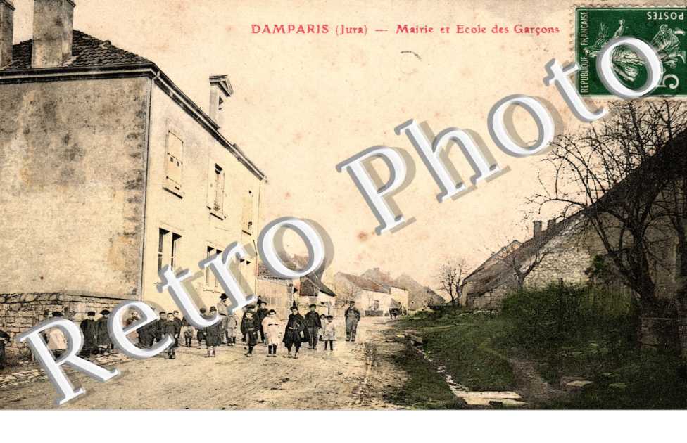 mairie et ecole des garcons (carte couleur)