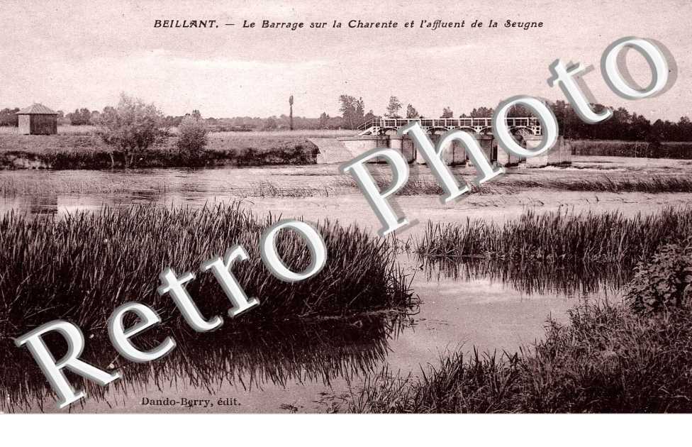 BEILLANT  -  LE BARRAGE SUR LA CHARENTE ET L&#039;AFFLUENT DE LA SEUGNE