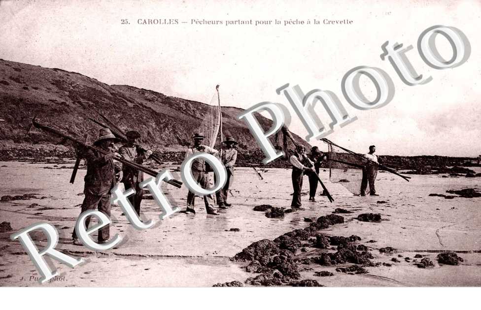 Pecheurs partant pour la peche a la Crevette