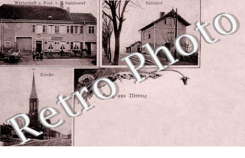 Wirtschaft   z. Post  v.  E. Samboeuf  La gare  Eglise
