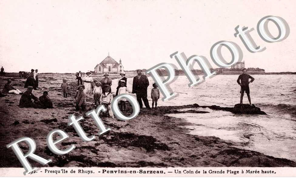 Presqu&#039;ile de Rhuys - Penvins en Sarzeau - un coin de la grande plage a maree haute