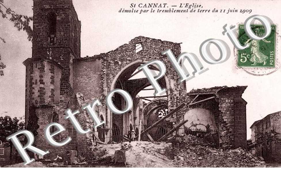 L&#039;eglise demolie par le tremblement de terre 1909