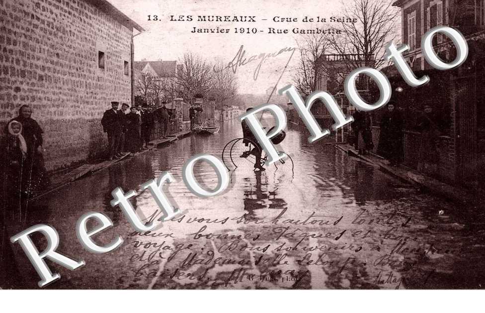 Rue Gambetta - Crue de la Seine Janvier 1910