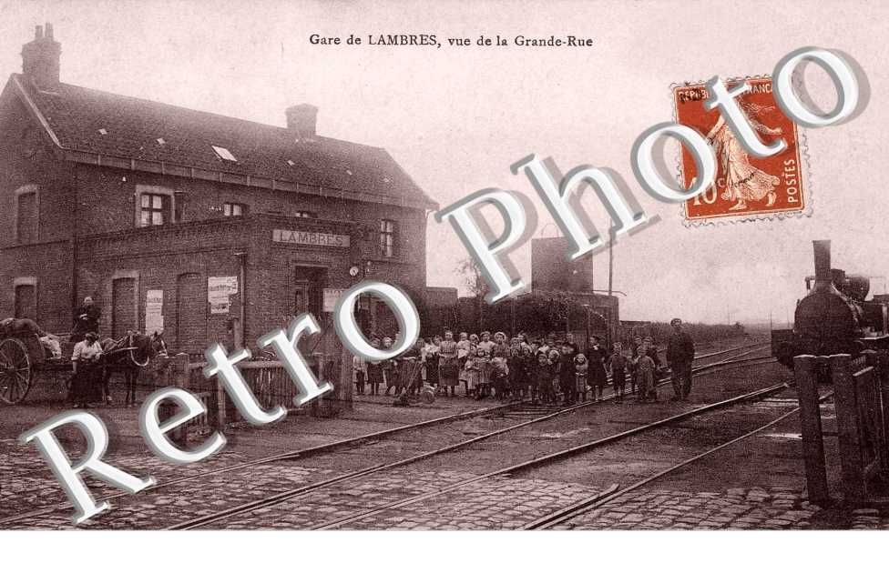 Gare de Lambres, vue de la grande rue