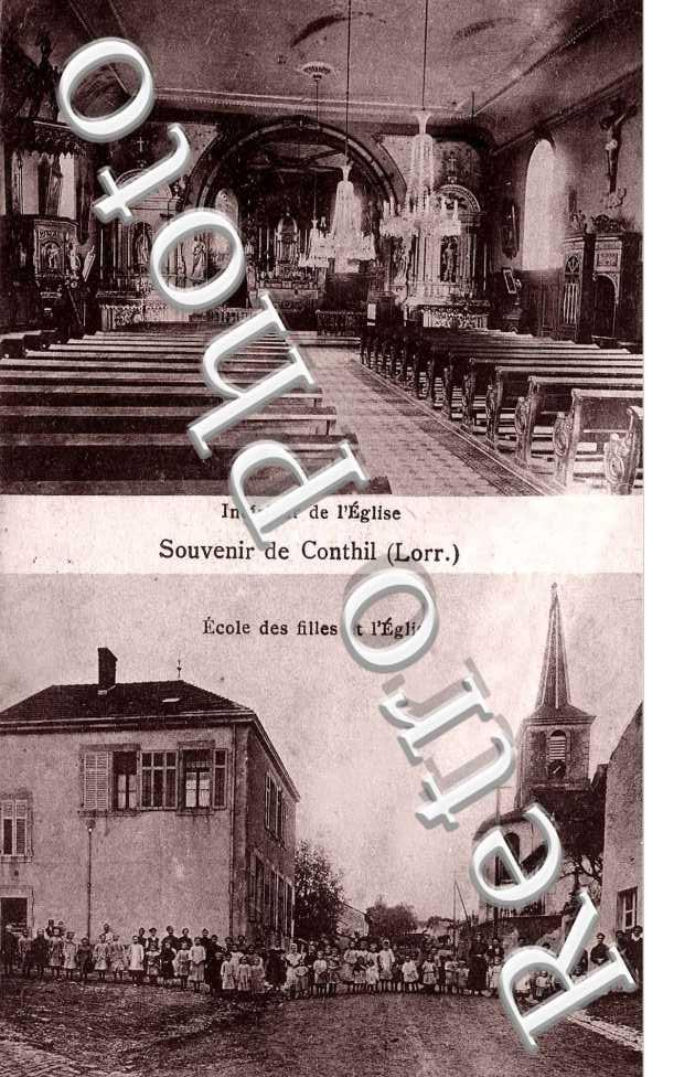 Interieur de l&#039;Eglise, Ecole des filles et l&#039;Eglise