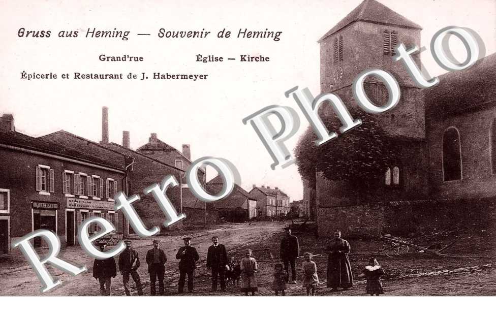 Grand'rue - eglise - epicerie et restaurant de J. habermeyer
