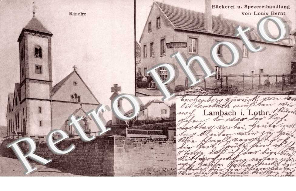 Kirche - Bäckerei u. Spezereihandlung von Louis Bernt