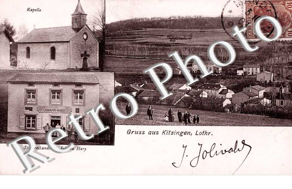 Kapelle, Spezereikandlung Johann Hary, Gruss aus Kitzingen