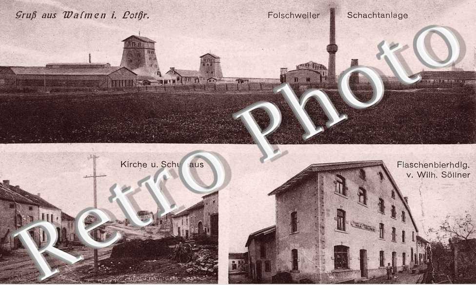 Kirche - Folschweiler Schachtanlage - Flaschenbierhdig v. Wilh. sollner