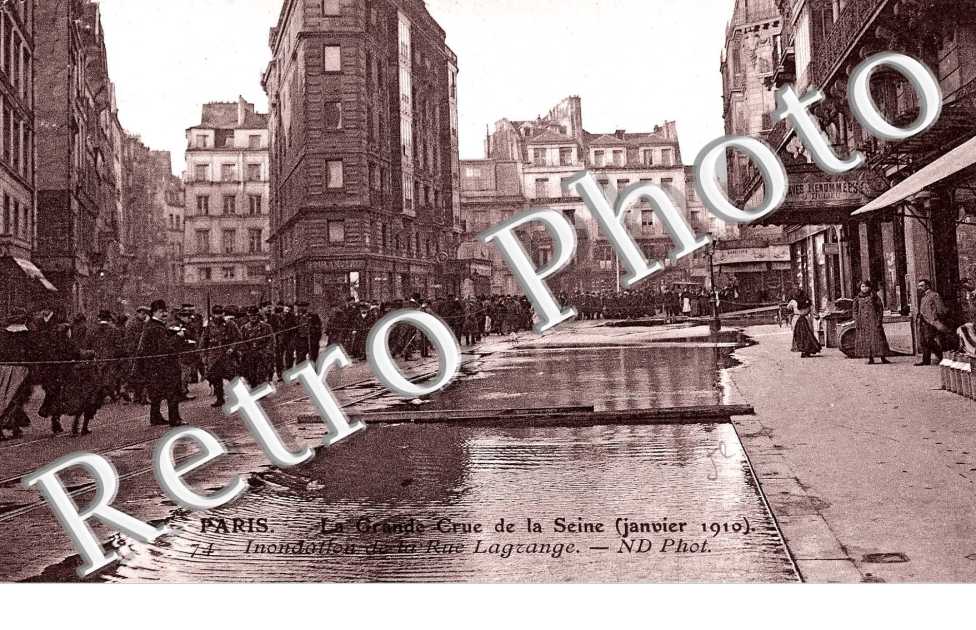 la grande crue de la Seine (janvier 1910)  Inondation de la rue Lagrange