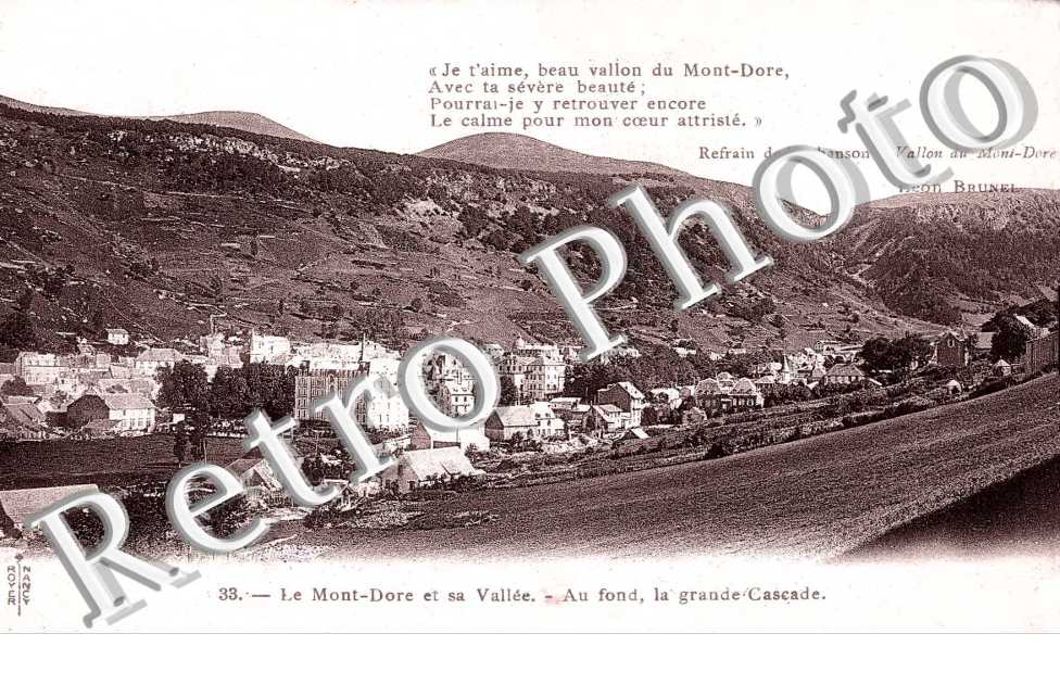 le mont Dore et sa vallee - au fond, la grande cascade