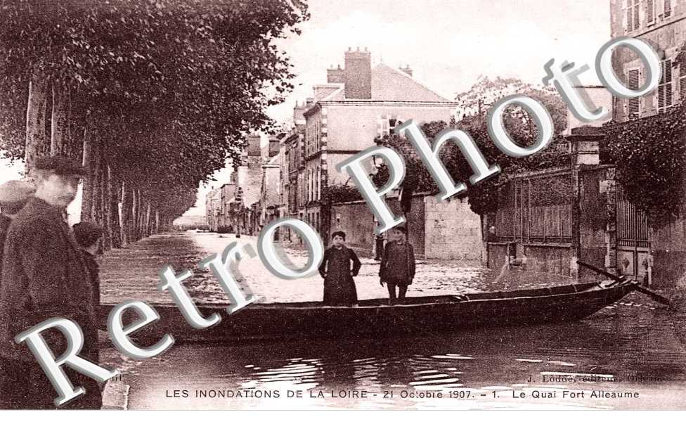 les inondations de la loire, 21 octobre 1907, le quai Fort Alleaume