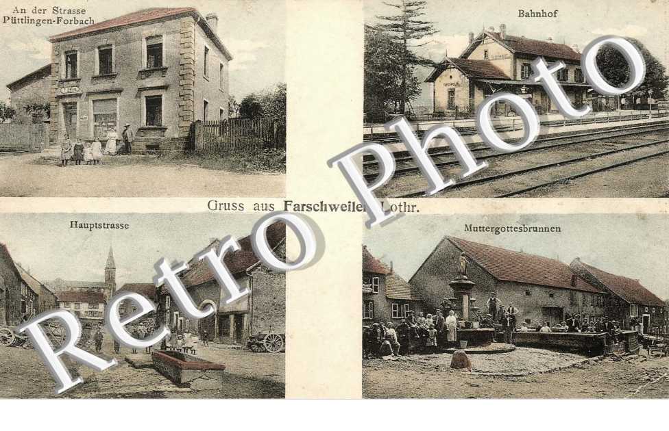 An der Strasse Puttlingen-Forbach, Bahnhof, Muttergottesbrunnen, Haupstrasse