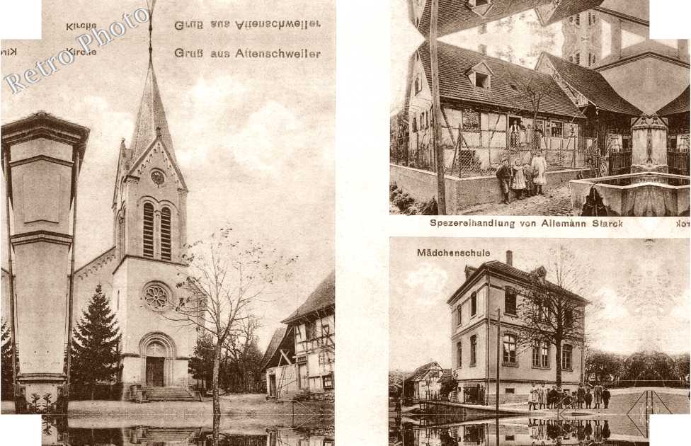 Kirche - Madchenschule - Spezereihandlung von Allemann Starck